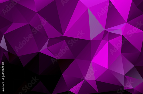 Triangular low poly, lilac, dark, mysterious, purple mosaic pattern background, Vector polygonal illustration graphic, Creative, Origami style with gradient