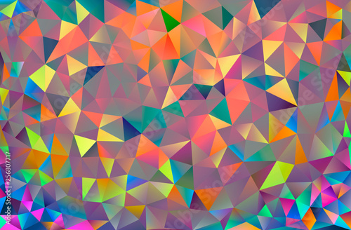Triangular low poly, rainbow, multicolor, glow, holiday, celebration mosaic pattern background, Vector polygonal illustration graphic, Creative, Origami style with gradient