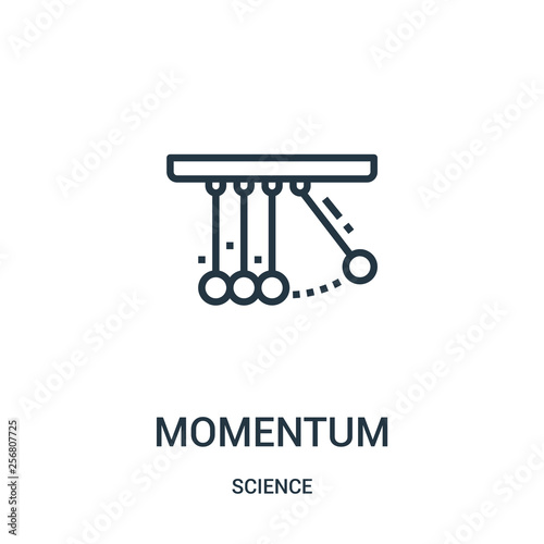 momentum icon vector from science collection. Thin line momentum outline icon vector illustration. Linear symbol for use on web and mobile apps, logo, print media.