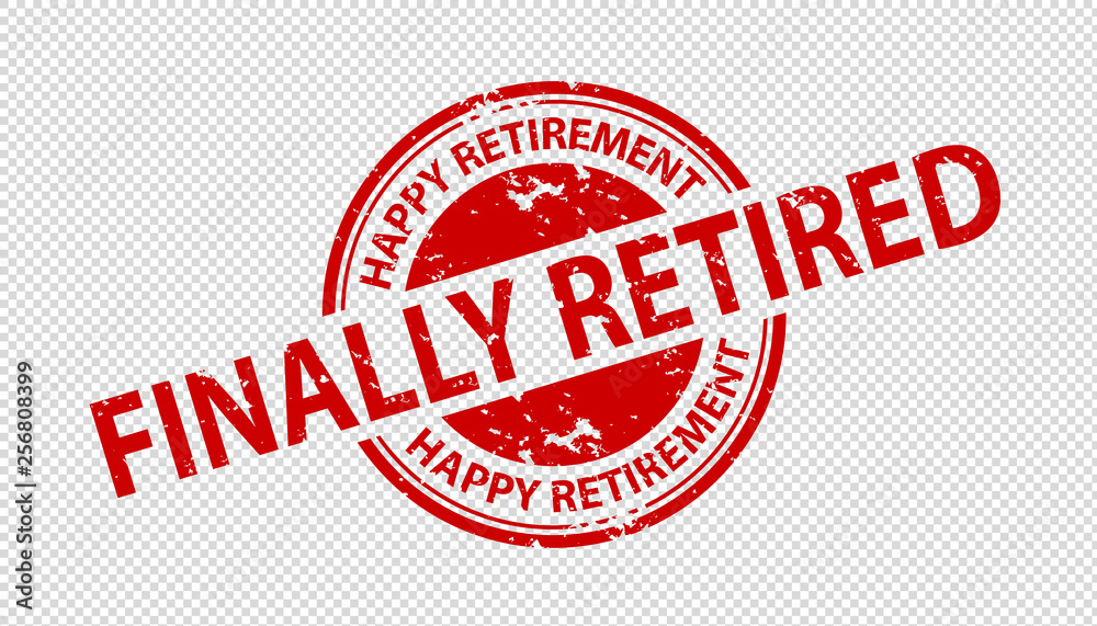 Finally Retired Rubber Stamp Seal Happy Retirement Vector