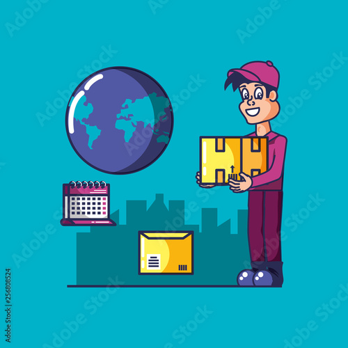 delivery service worker and icons
