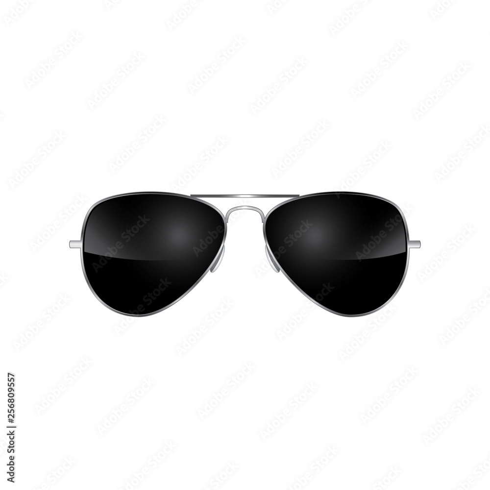 Fototapeta premium Metal frame black sunglasses - isolated