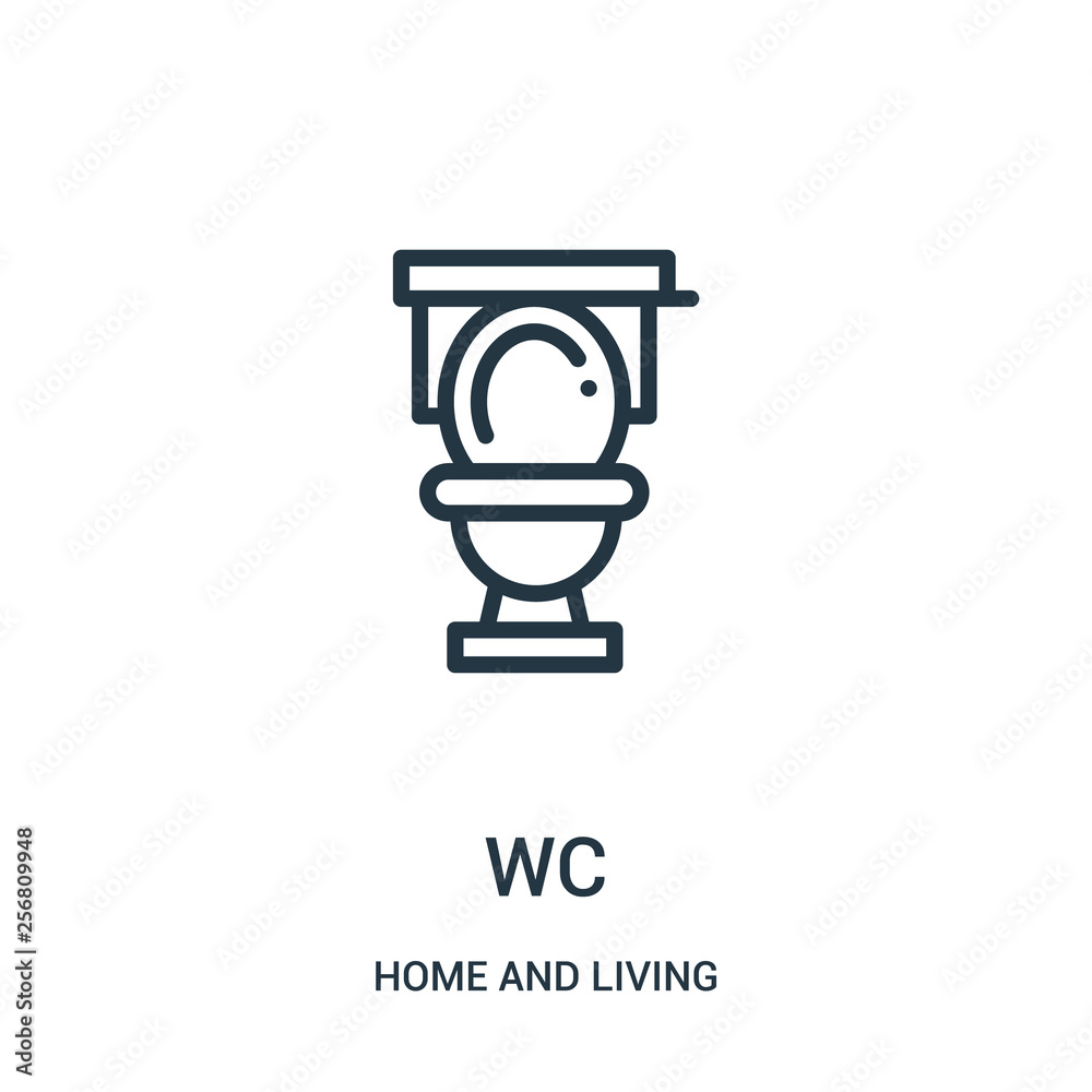 wc icon vector from home and living collection. Thin line wc outline ...