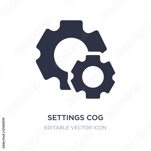 settings cog icon on white background. Simple element illustration from UI concept.