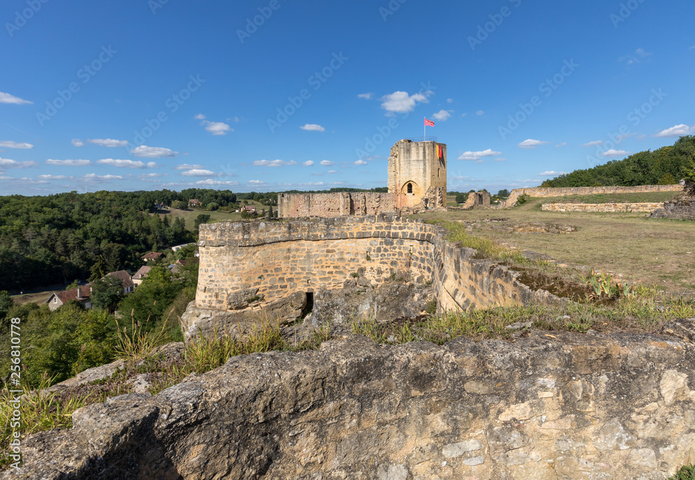 Ruins of the castle at Carlux in Dordogne valley, Aquitaine,  France