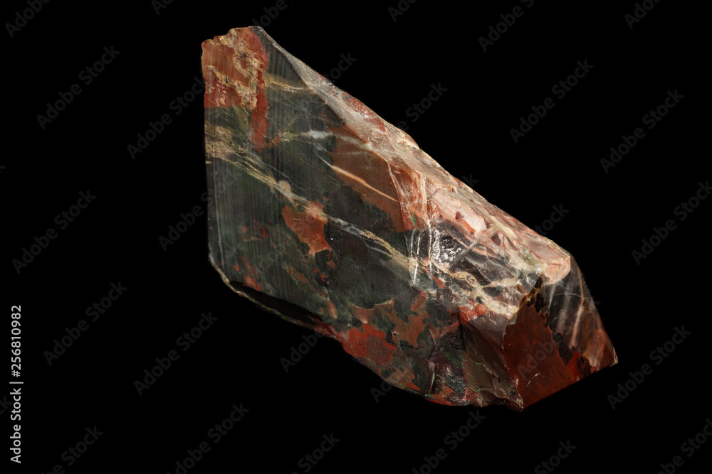 Fototapeta premium macro stone mineral jasper on black background