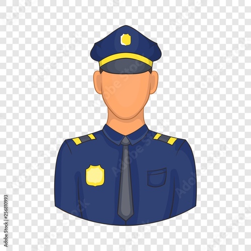 Policemen icon in cartoon style on a background for any web design 