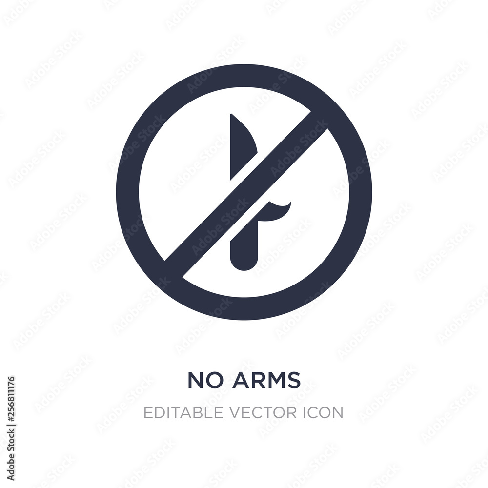 no arms icon on white background. Simple element illustration from Weapons concept. no arms icon on white background. Simple element illustration from Weapons concept.