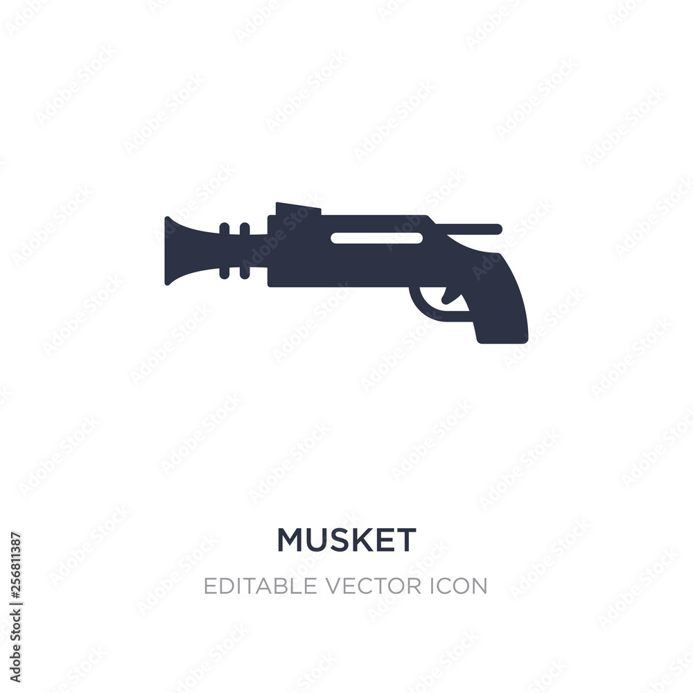 musket icon on white background. Simple element illustration from Weapons concept.