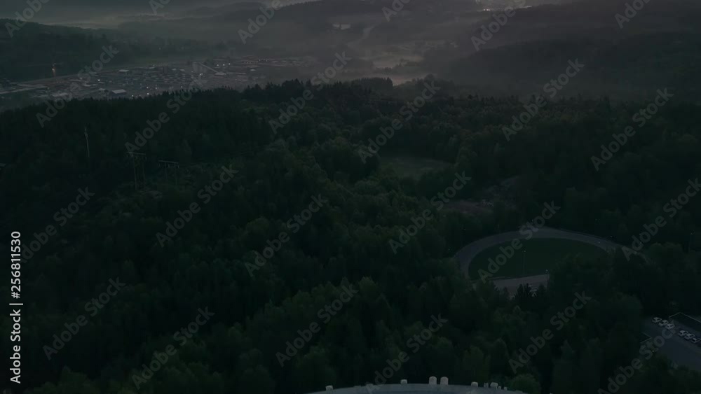 sun rise aerial footage from gothenburg sweden