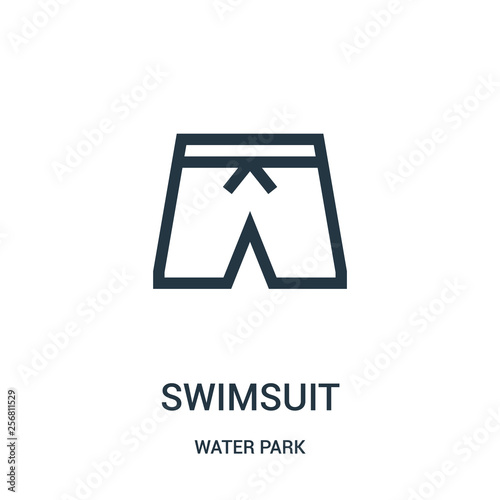 swimsuit icon vector from water park collection. Thin line swimsuit outline icon vector illustration. Linear symbol for use on web and mobile apps, logo, print media.
