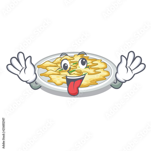 Crazy scrambled egg isolated with in cartoon