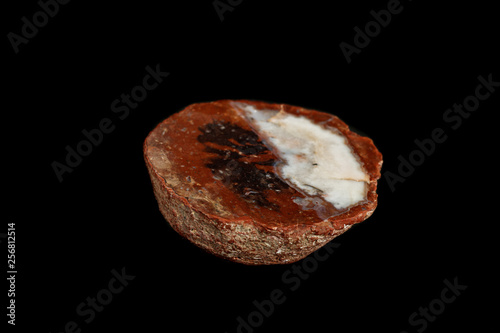 macro stone mineral agate on black background