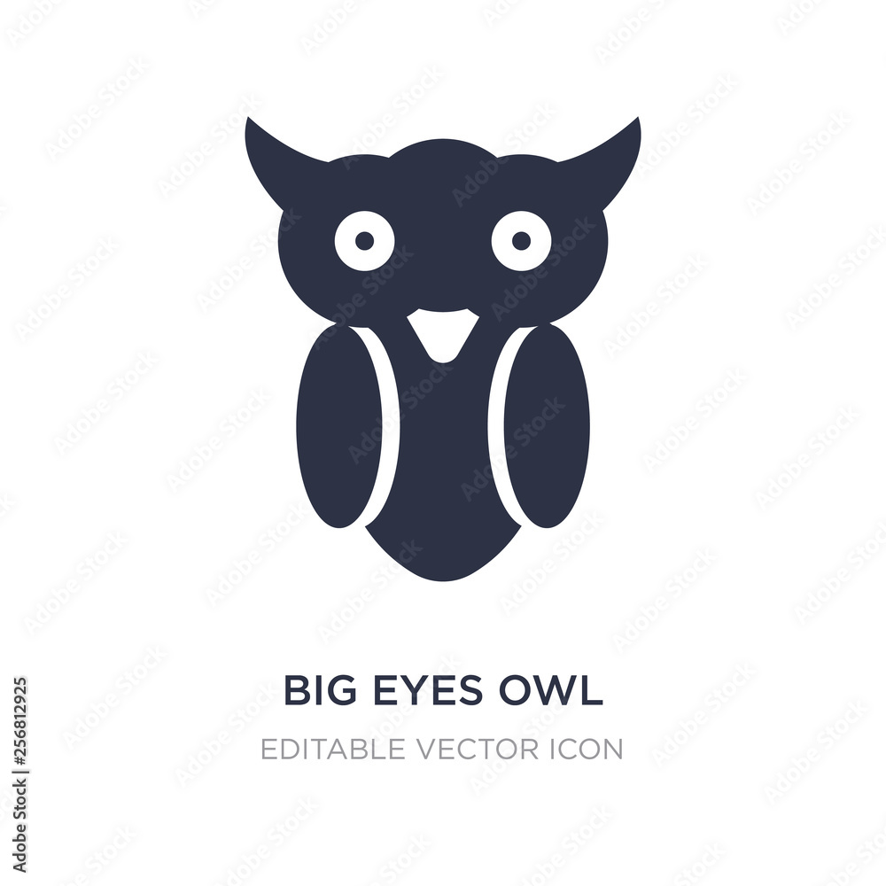 big eyes owl icon on white background. Simple element illustration from Animals concept.