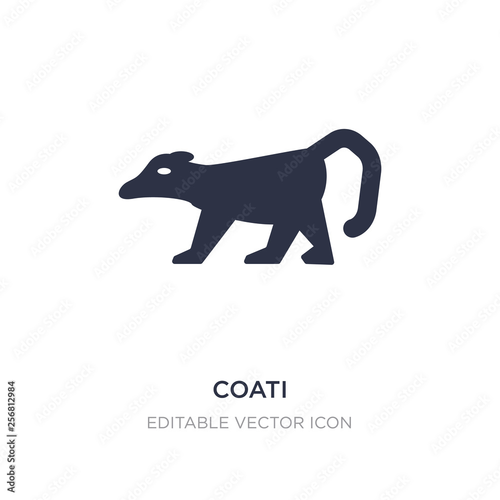 Fototapeta premium coati icon on white background. Simple element illustration from Animals concept.