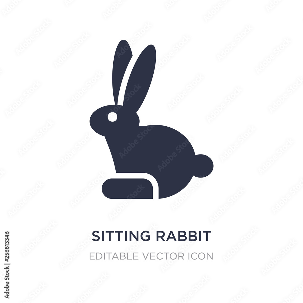 Fototapeta premium sitting rabbit icon on white background. Simple element illustration from Animals concept.