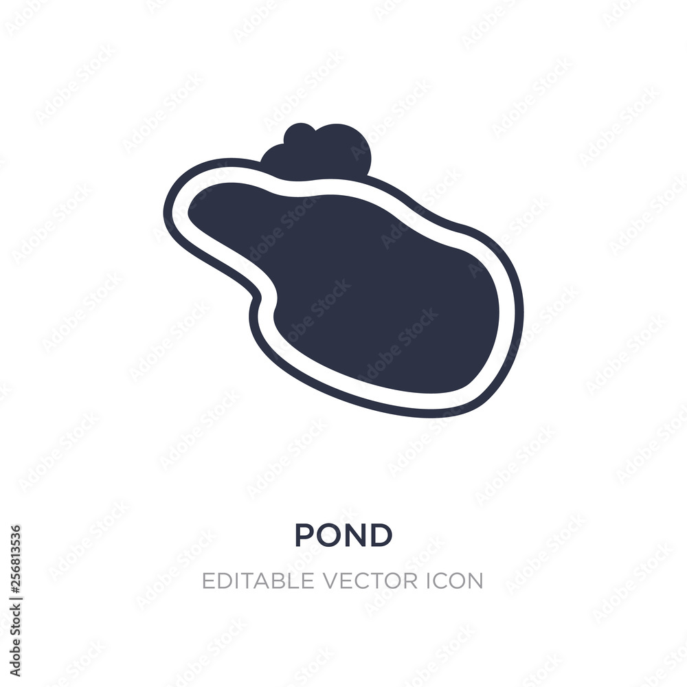 Fototapeta premium pond icon on white background. Simple element illustration from Animals concept.