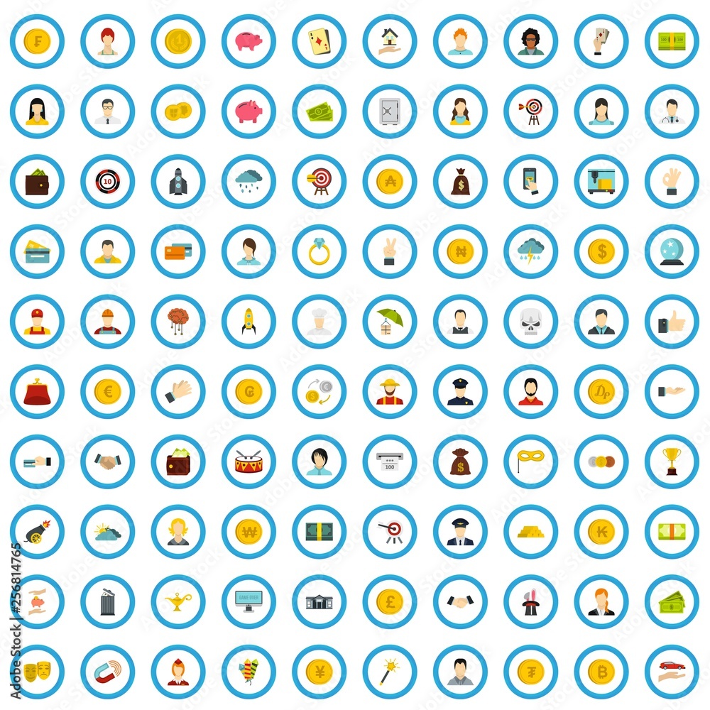 100 lottery icons set in flat style for any design vector illustration 100 lottery icons set in flat style for any design vector illustration