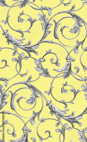 Vector classic seamless pattern background. Classical luxury old fashioned classic ornament, royal victorian seamless texture for wallpapers, textile, wrapping. Exquisite floral baroque template. 