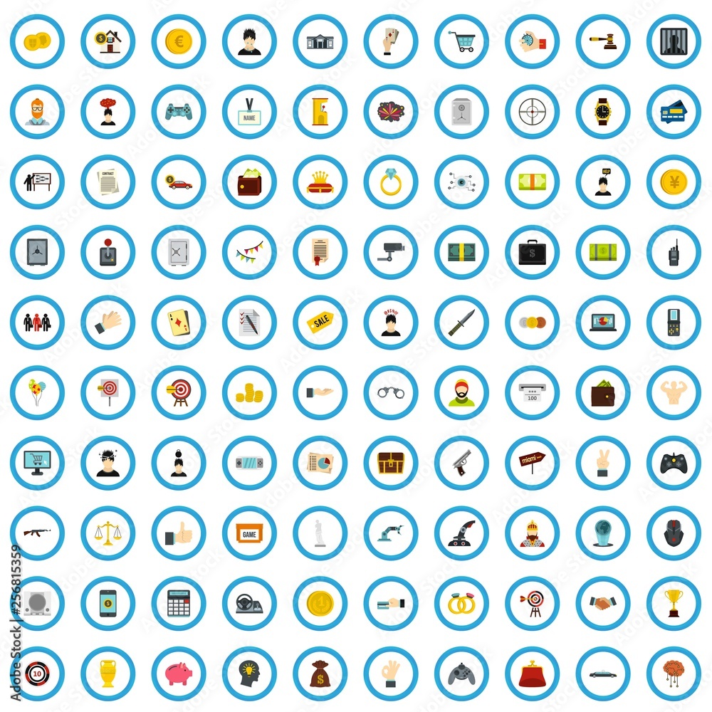 100 lottery company icons set in flat style for any design vector illustration 100 lottery company icons set in flat style for any design vector illustration