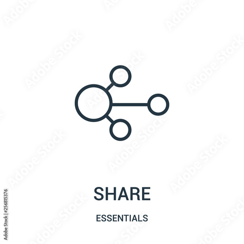 share icon vector from essentials collection. Thin line share outline icon vector illustration. Linear symbol for use on web and mobile apps, logo, print media.