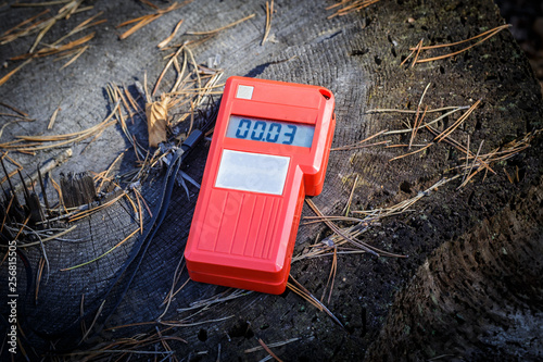 measurement of the radiation level in the forest 60 kilometers away from Chernobyl