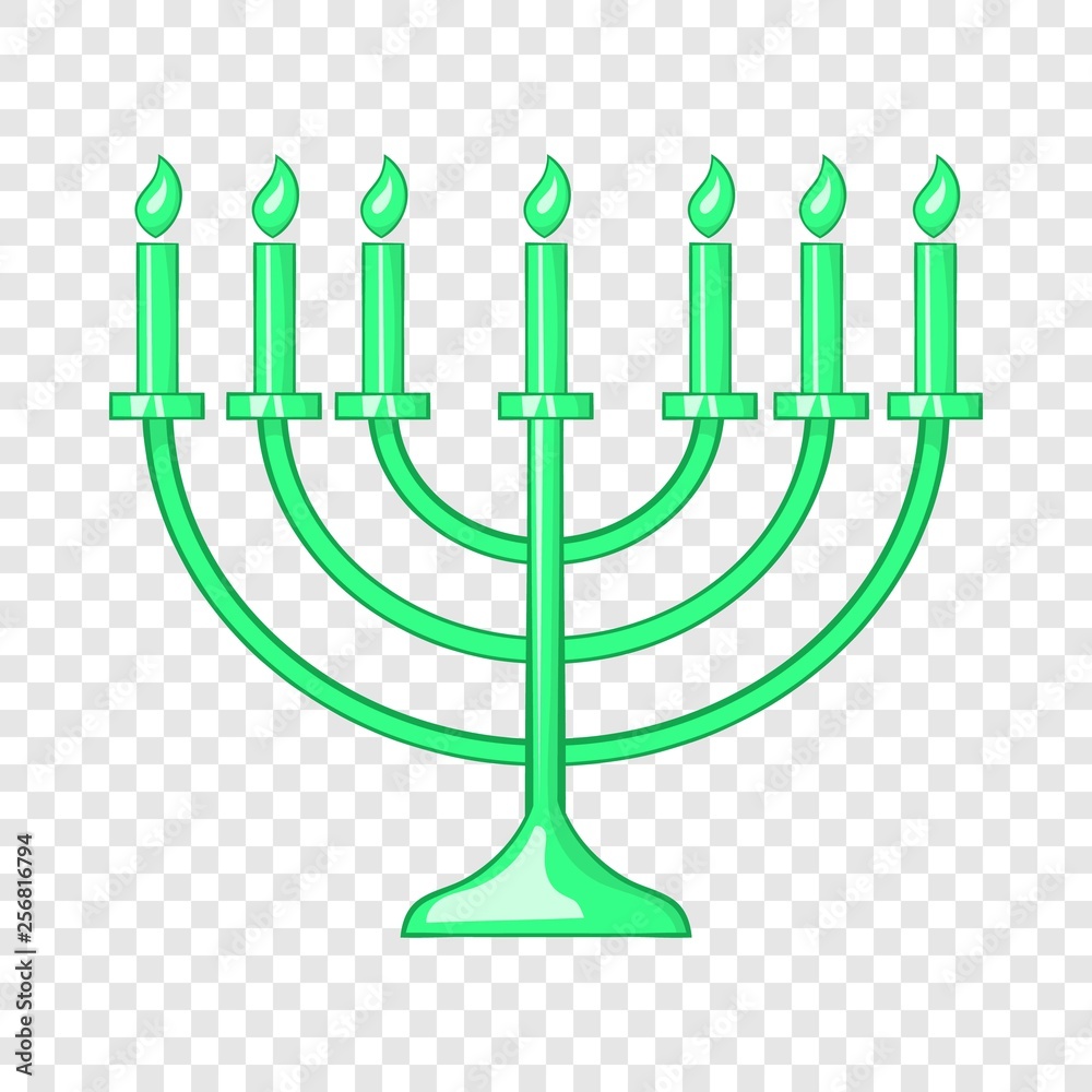 Menorah icon in cartoon style on a background for any web design Menorah icon in cartoon style on a background for any web design