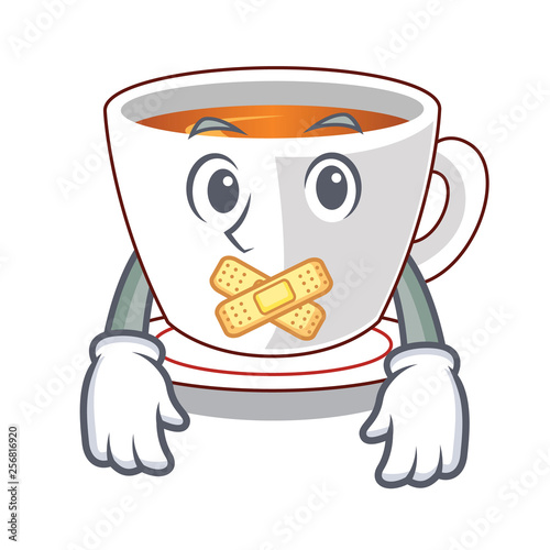 Silent mint tea in a cartoon cup