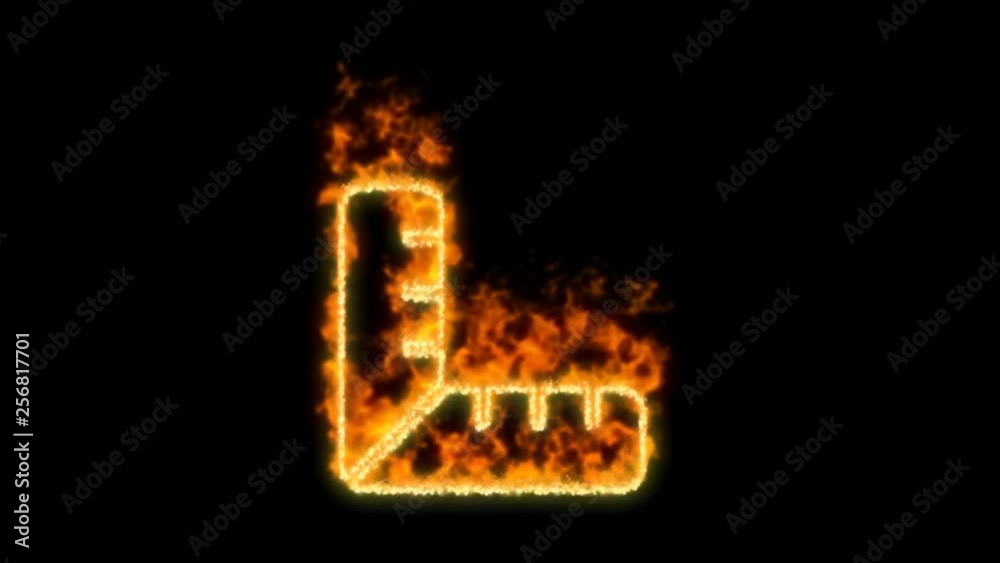 ruler combined symbol inflames. Then disappears. In - Out loop. Alpha channel Premultiplied - Matted with color black ruler combined symbol inflames. Then disappears. In - Out loop. Alpha channel Premultiplied - Matted with color black