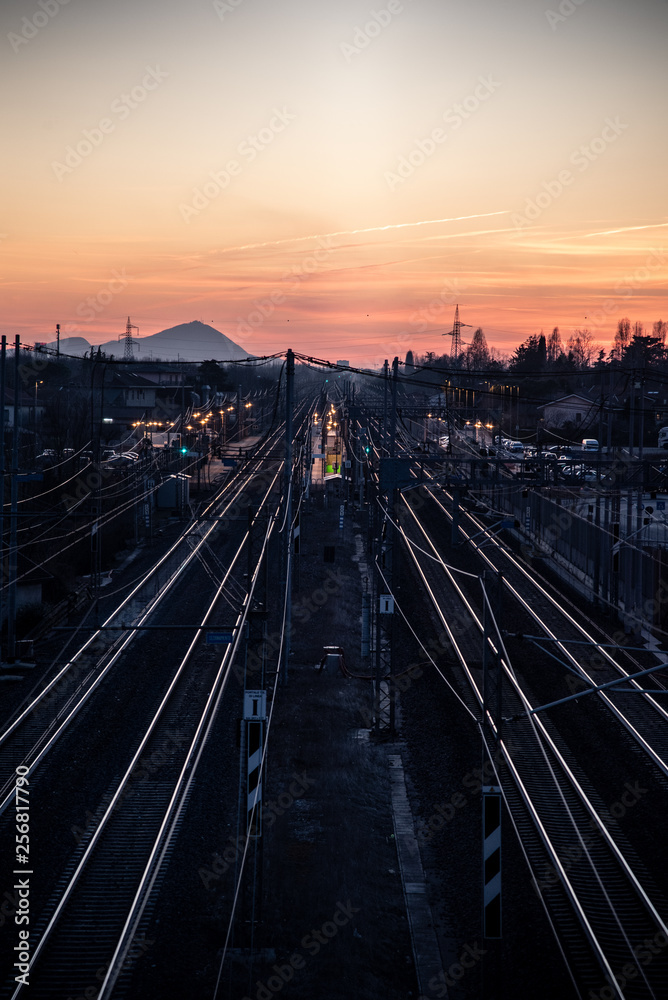 Perspective view from the top of a railway Perspective view from the top of a railway