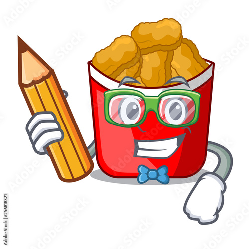 Student Chicken nuggets on above cartoon plate
