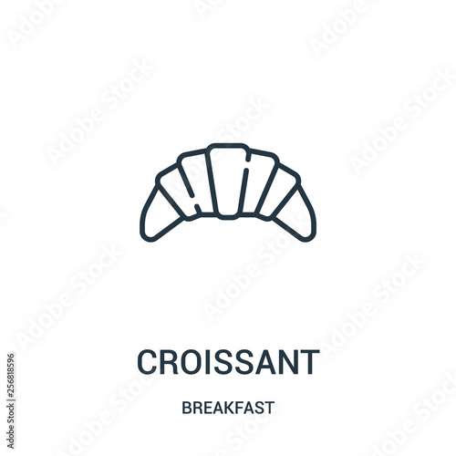 croissant icon vector from breakfast collection. Thin line croissant outline icon vector illustration. Linear symbol for use on web and mobile apps, logo, print media.