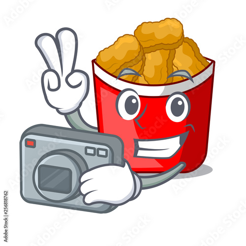 Photographer chicken nuggets in the cartoon shape