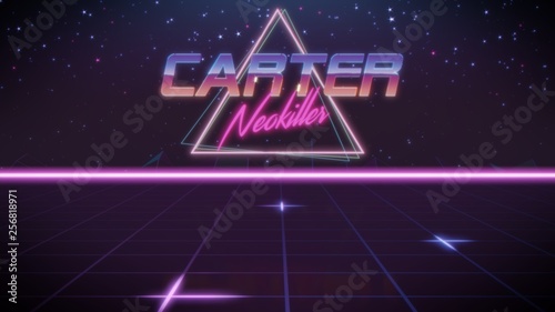 Slika na platnu first name Carter in synthwave style