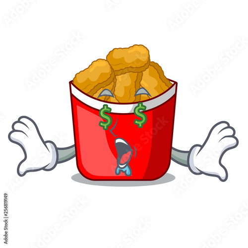 Money eye chicken nuggets in a mascot bowl