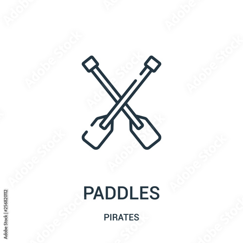 paddles icon vector from pirates collection. Thin line paddles outline icon vector illustration. Linear symbol for use on web and mobile apps, logo, print media.