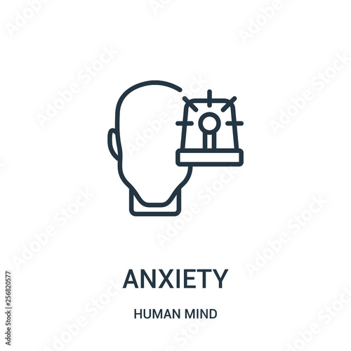 anxiety icon vector from human mind collection. Thin line anxiety outline icon vector illustration. Linear symbol for use on web and mobile apps, logo, print media.