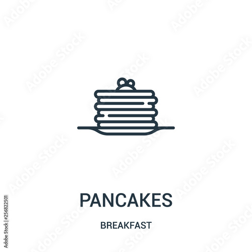 pancakes icon vector from breakfast collection. Thin line pancakes outline icon vector illustration. Linear symbol for use on web and mobile apps, logo, print media.