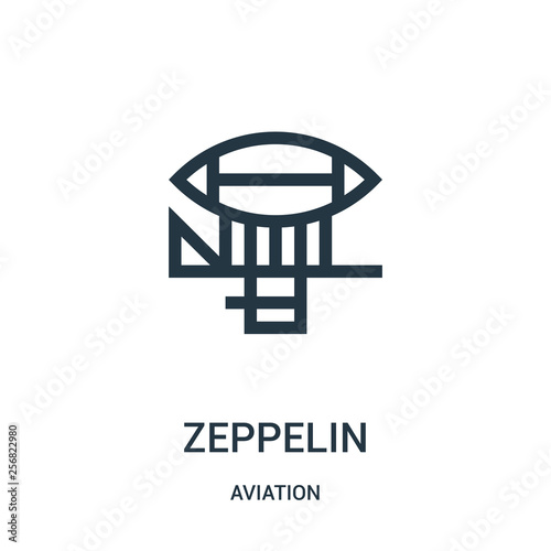 zeppelin icon vector from aviation collection. Thin line zeppelin outline icon vector illustration. Linear symbol for use on web and mobile apps, logo, print media.