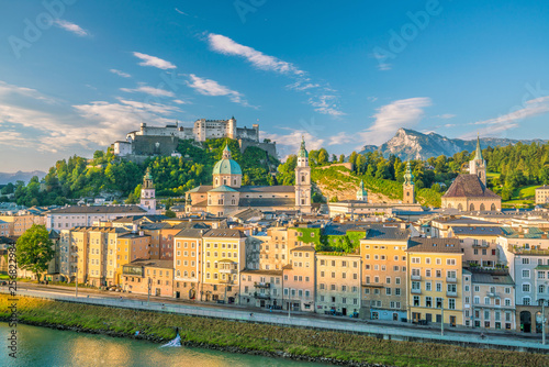 Beautiful view of Salzburg city skyline, Austria photo