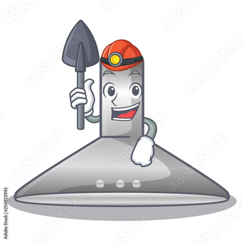 Miner kitchen hood isolated with the cartoon