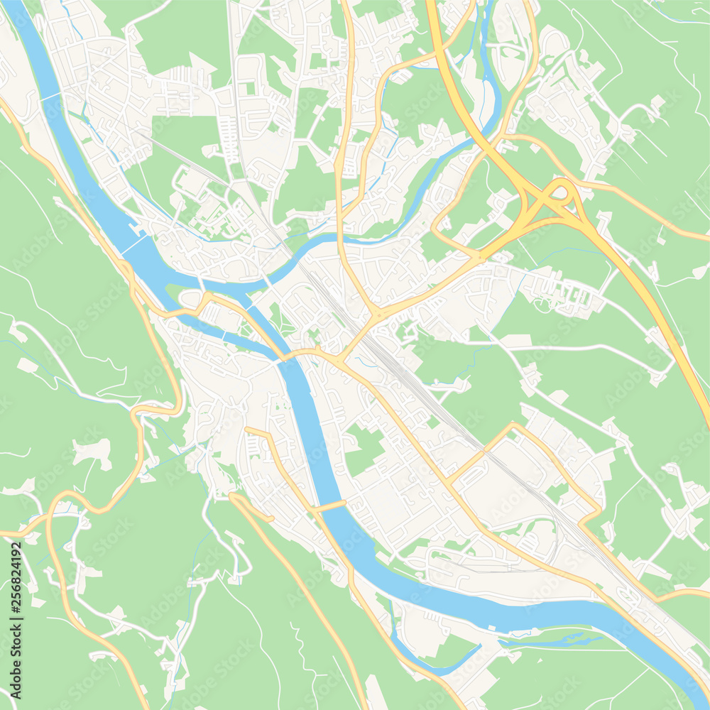 Fototapeta premium Hallein, Austria printable map