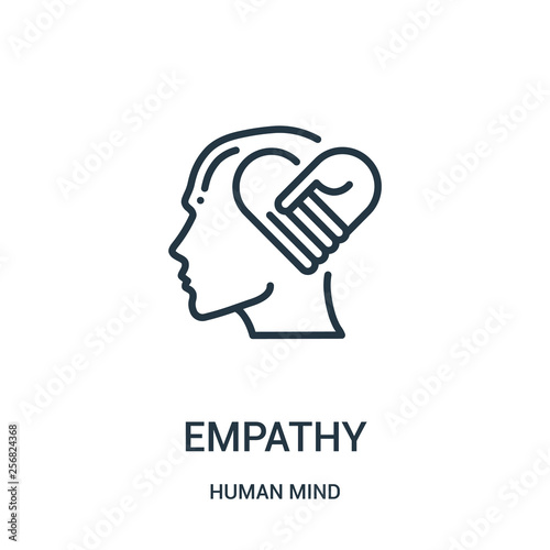 empathy icon vector from human mind collection. Thin line empathy outline icon vector illustration. Linear symbol for use on web and mobile apps, logo, print media.