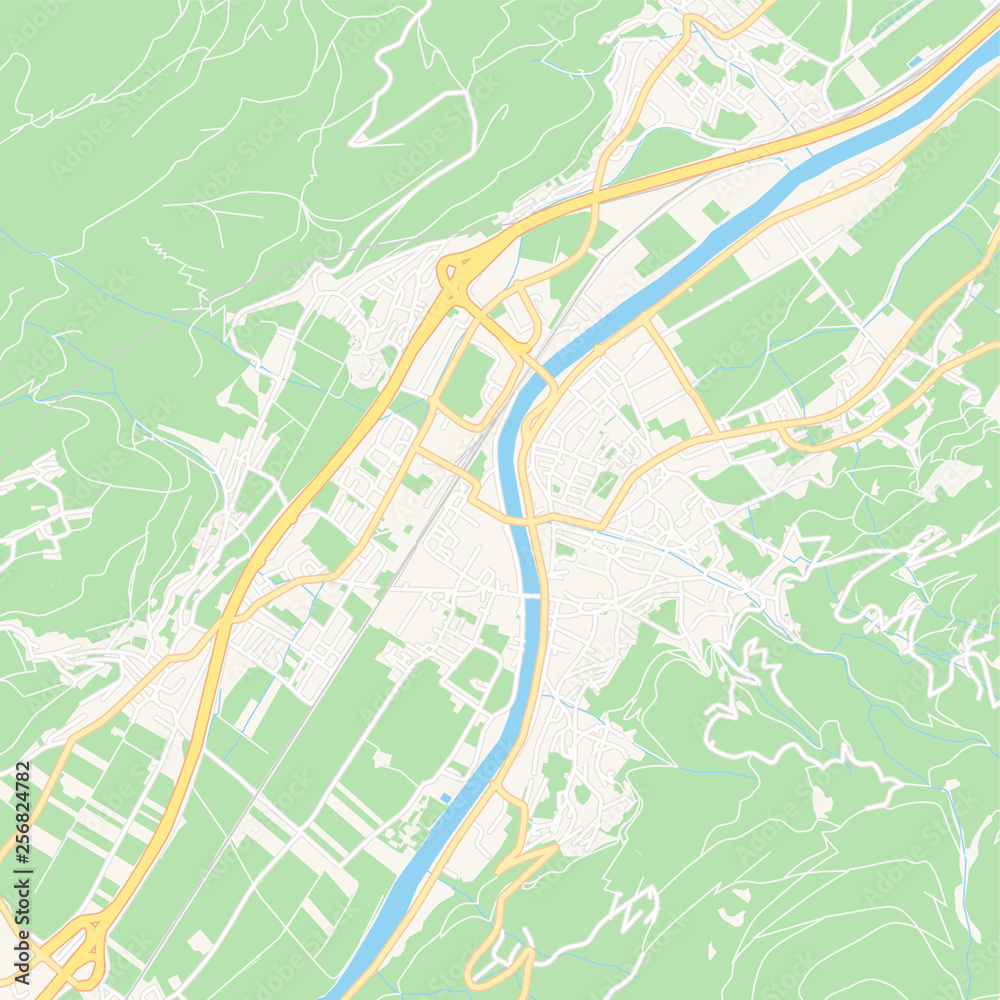 Obraz premium Schwaz, Austria printable map