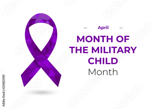 Purple Month of the military child ribbon