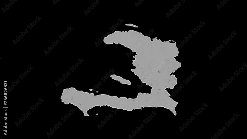 Haiti rotating 3D country map animation. Glossy surface with reflections. Haiti rotating 3D country map animation. Glossy surface with reflections.