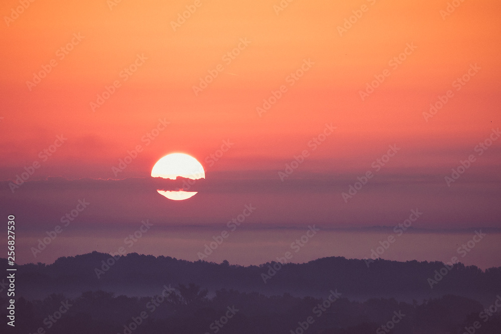 Sunrise morning with beautiful colours. Clouds with natural colors.