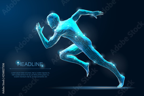 Sport Run Man. Sprinter illustration. Start moving pose