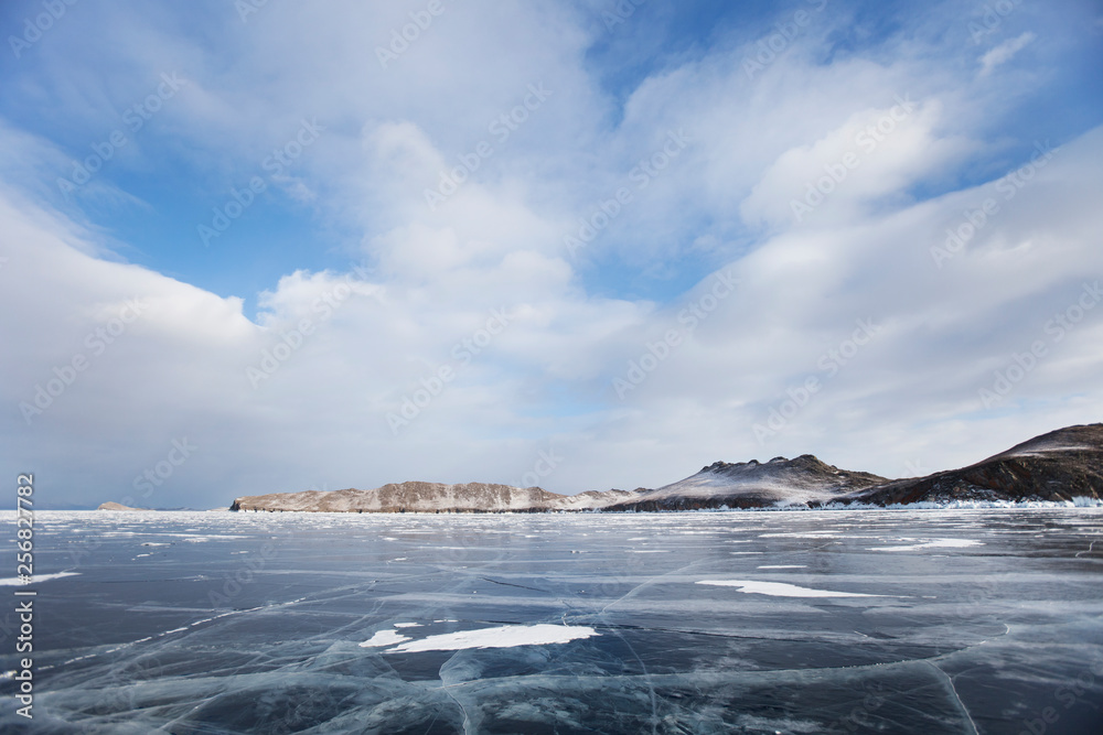 Lake Baikal ice. Winter landscape