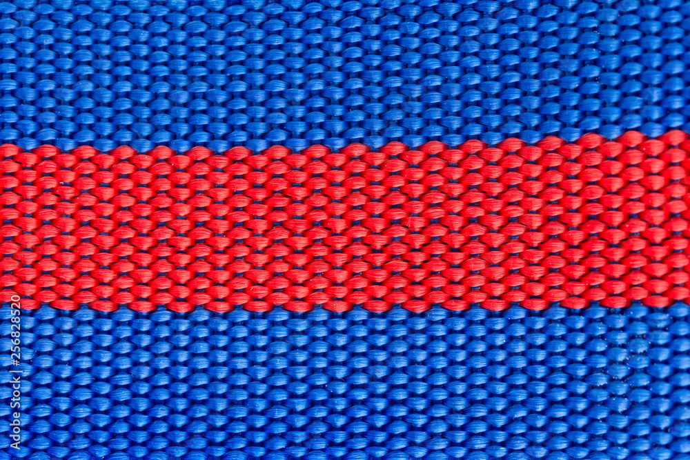 blue and red woven harness close up as background and texture - obrazy, fototapety, plakaty 
